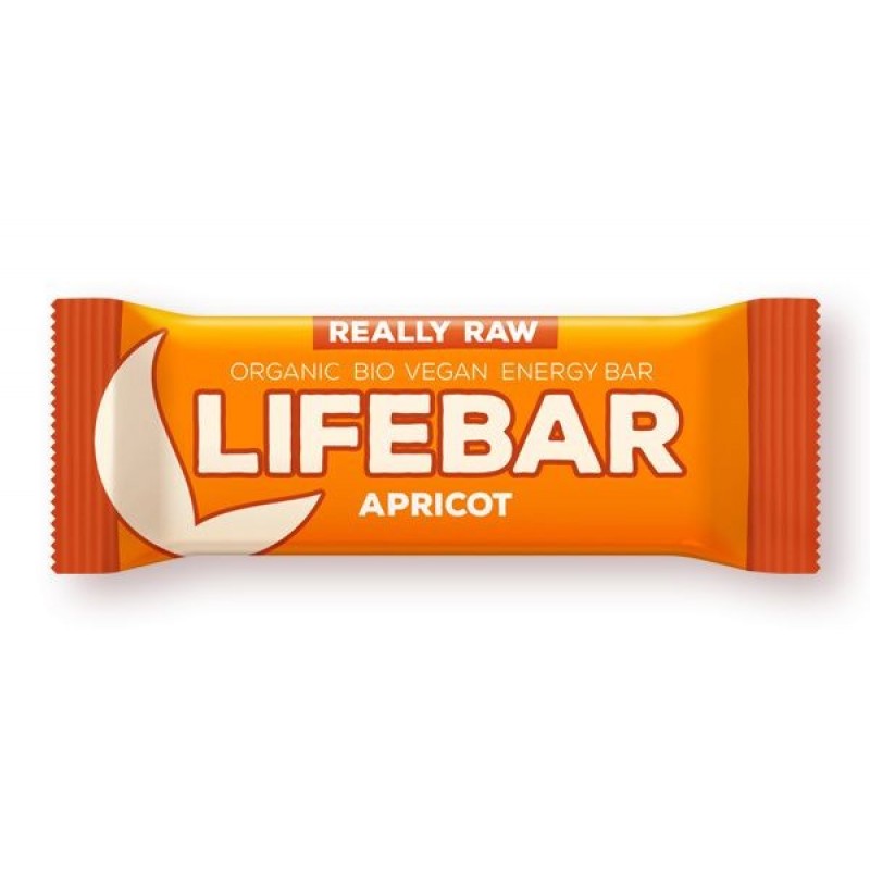 Batoane RAW vegane - Lifebar Baton cu caise raw bio x 47 grame, medik-on.ro