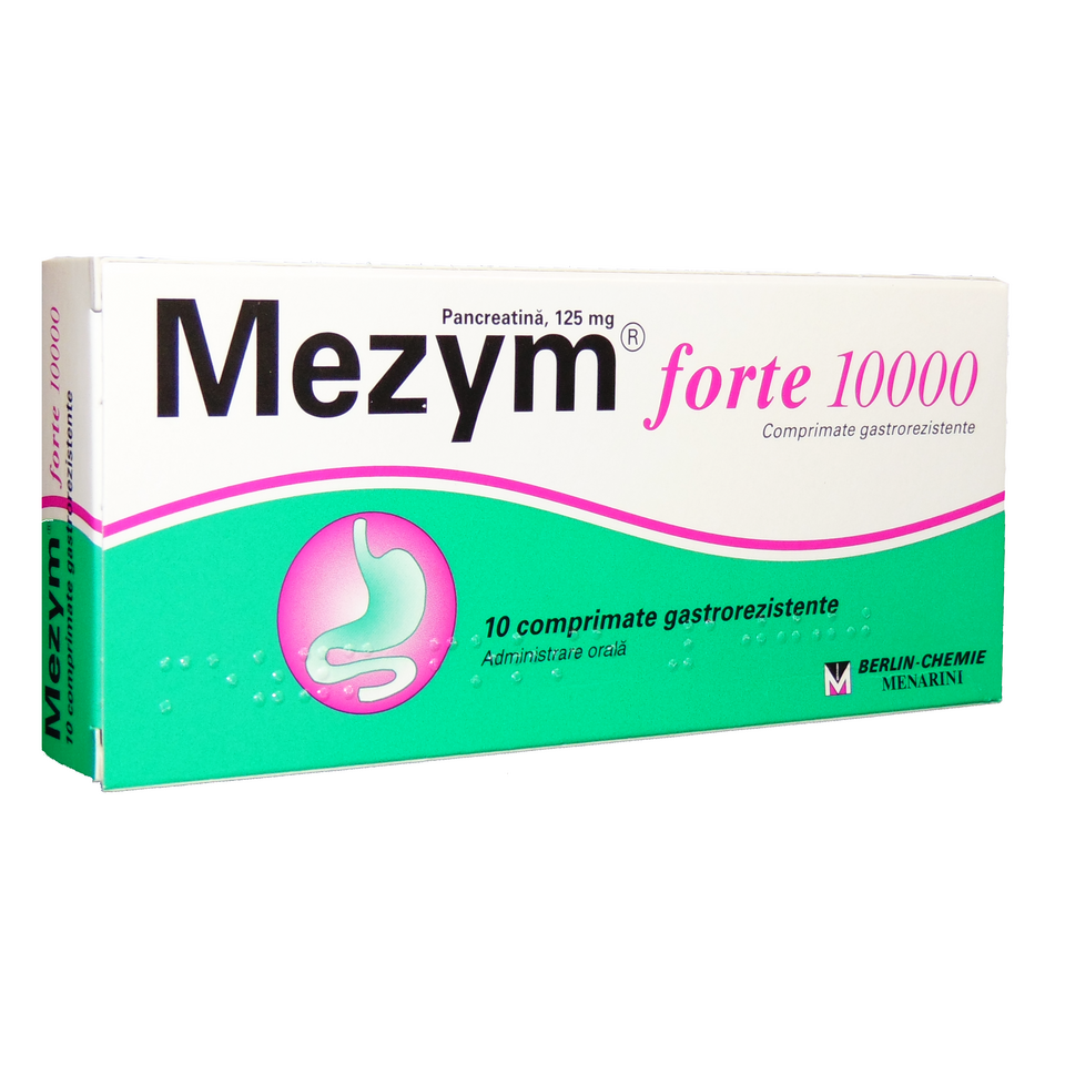 OTC - medicamente fara reteta - Mezym forte 10000 x 10 comprimate, medik-on.ro