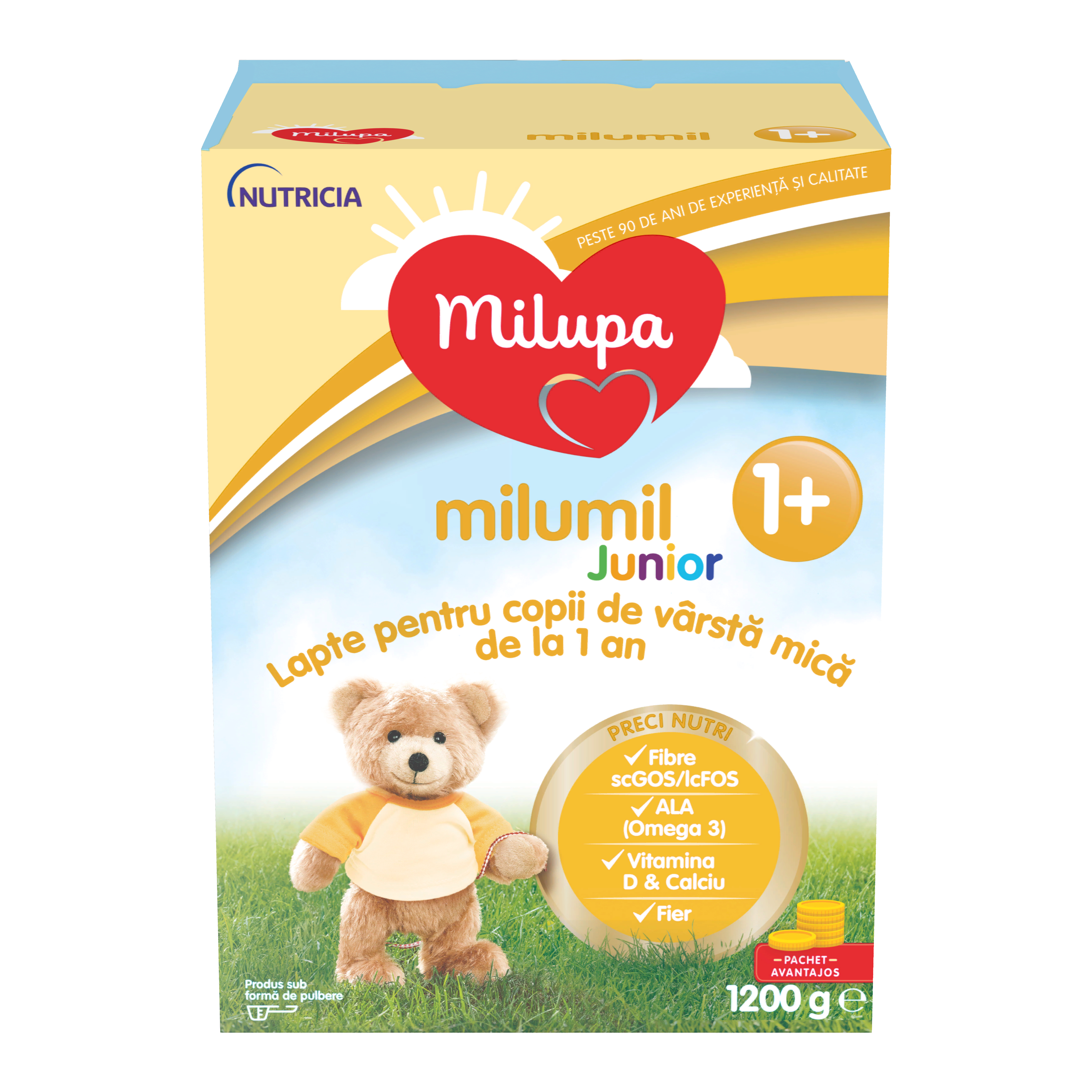 Formule de lapte praf - Milupa Milumil Junior 1+, lapte praf de la 1 an, 1200 grame, medik-on.ro