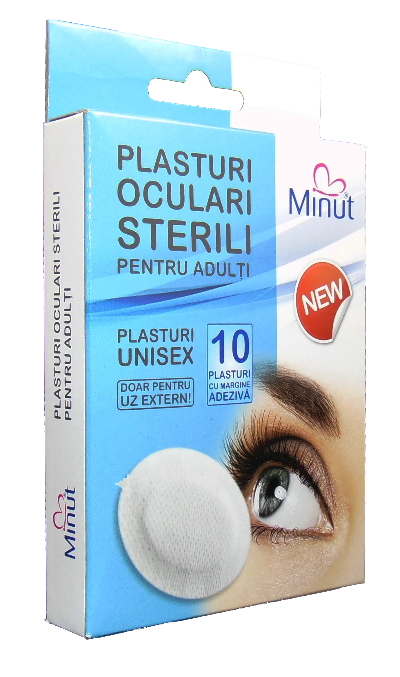 Plasturi, pansamente, ocluzoare - Minut Pad plasturi oculari sterili adulti x 10 bucati (ocluzoare), medik-on.ro