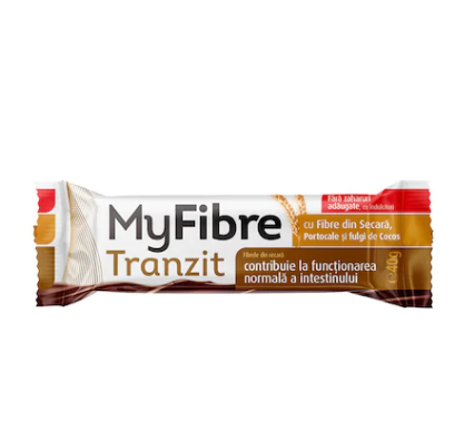 Batoane RAW vegane - Myfibre Tranzit baton digestiv cu secara, cocos si portocale x 40 grame, medik-on.ro