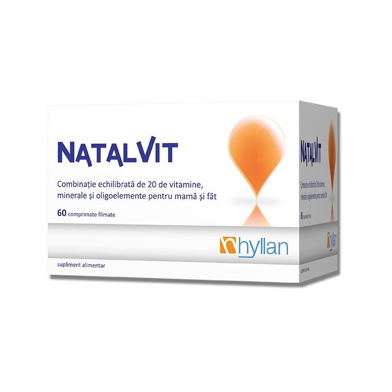Vitamine si antiemetice - Natalvit x 60 comprimate (hyllan), medik-on.ro