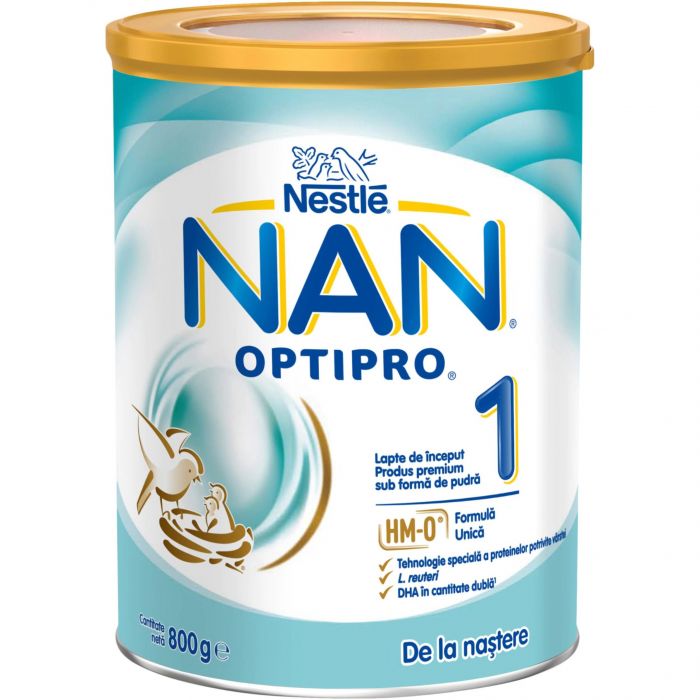 Formule de lapte praf - Nestle NAN OPTIPRO 1 HM-O, Lapte praf de la nastere, 800 grame, medik-on.ro