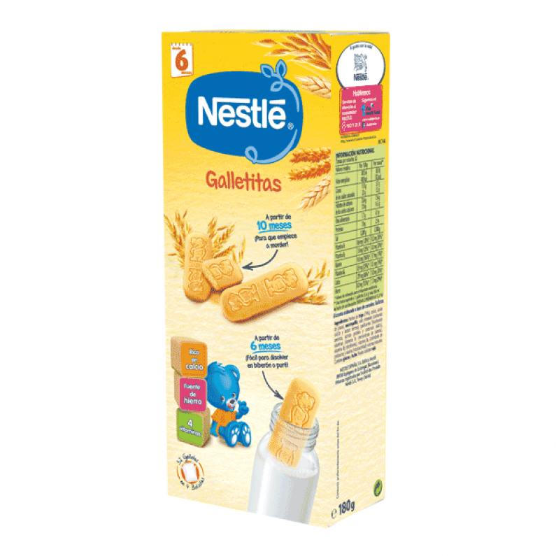 Biscuiti si pufuleti - Nestle Primul biscuit al sugarului, de la 6 luni, 180 grame, medik-on.ro