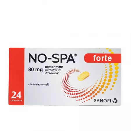 OTC - medicamente fara reteta - No-Spa Forte 80mg x 24 comprimate, medik-on.ro