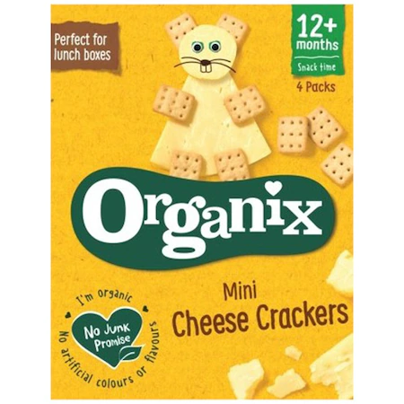 Biscuiti si pufuleti - Organix Goodies biscuiti ecologici mini cheese crackers 12 luni+, 20 grame x 4 bucati, medik-on.ro