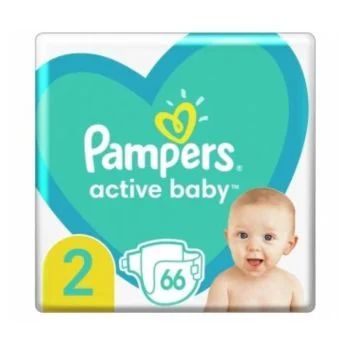 Scutece si aleze - Pampers Active Baby nr. 2 (4-8 kg) x 66 bucati, medik-on.ro