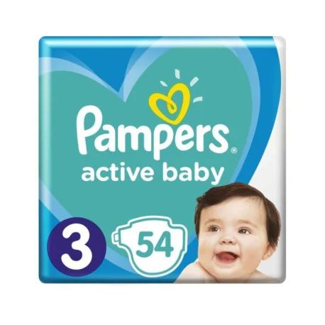 Scutece si aleze - Pampers Active Baby nr. 3 (6-10 kg) x 54 bucati, medik-on.ro