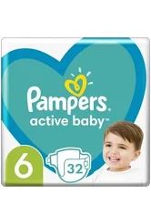 Scutece si aleze - Pampers Active Baby nr. 6 (13-18 kg) x 32 bucati, medik-on.ro