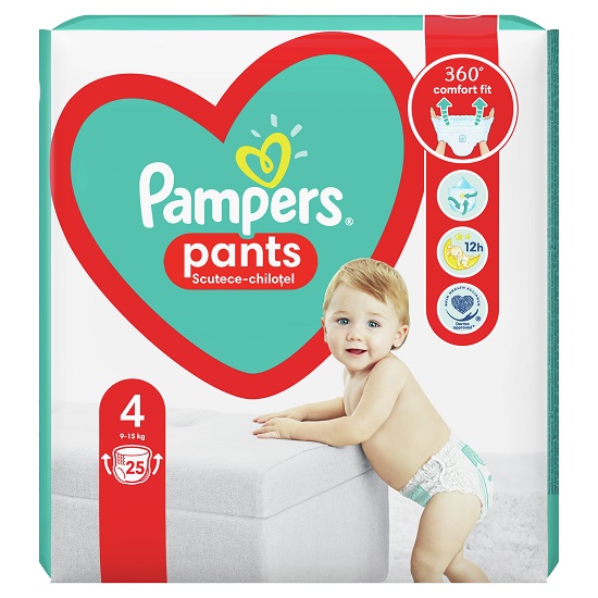 Scutece si aleze - Pampers Active baby Pants (chilotei) nr. 4 (9-15kg) x 25 bucati, medik-on.ro