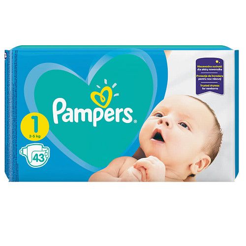 Scutece si aleze - Pampers New baby nr. 1 (2-5 kg) x 43 bucati, medik-on.ro
