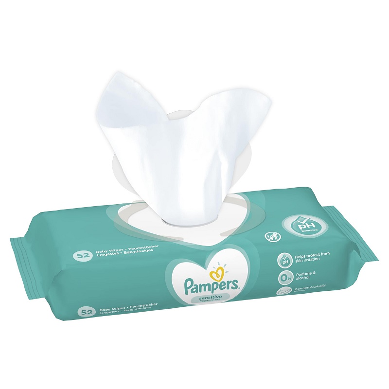 Servetele umede si uscate - Pampers servetele Sensitive rezerva x 52 bucati, medik-on.ro