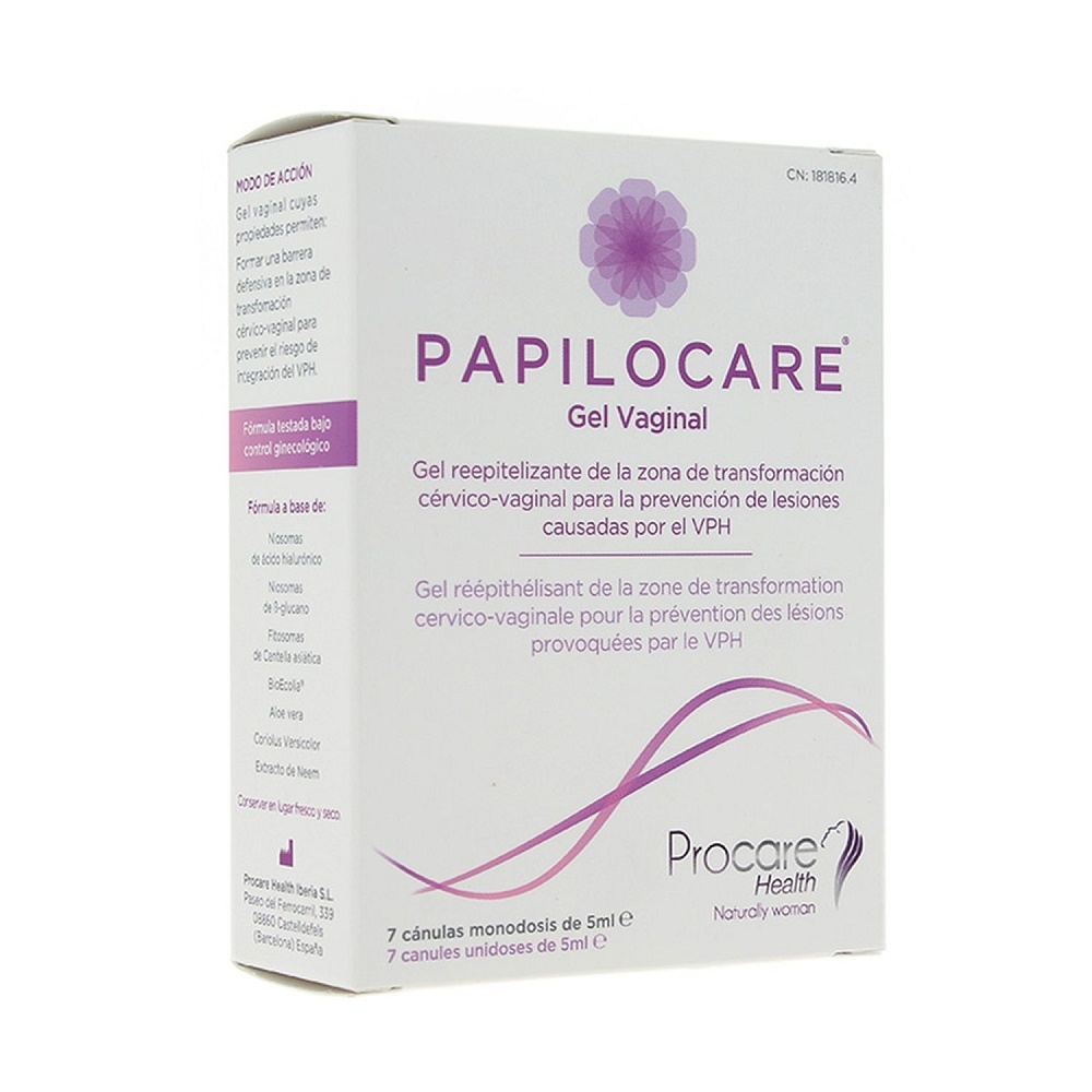 Antimicotice si probiotice locale (zona genitala) - Papilocare gel vaginal 5ml x 7 canule, medik-on.ro