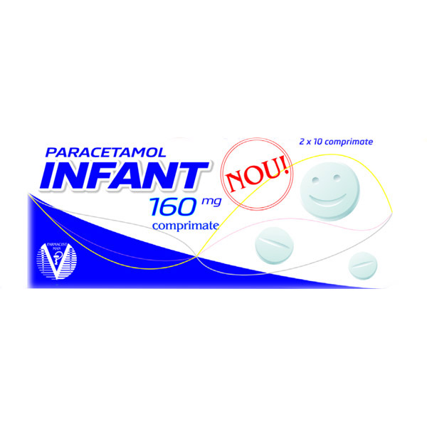OTC - medicamente fara reteta - Paracetamol infant 160mg x 20 comprimate, medik-on.ro