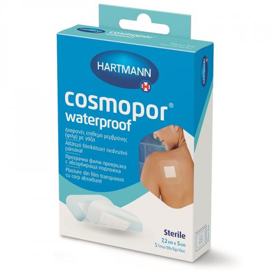 Plasturi, pansamente, ocluzoare - Paul Hartmann cosmopor waterproof (rezistenti la apa) 7,2/5cm x 5 plasturi, medik-on.ro