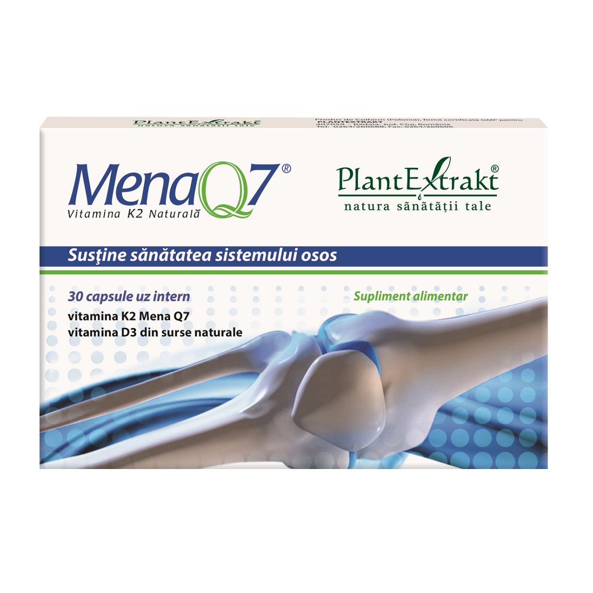 Suplimente - PlantExtrakt Mena Q7 Forte vitamina K2 Naturala x 30 capsule, medik-on.ro