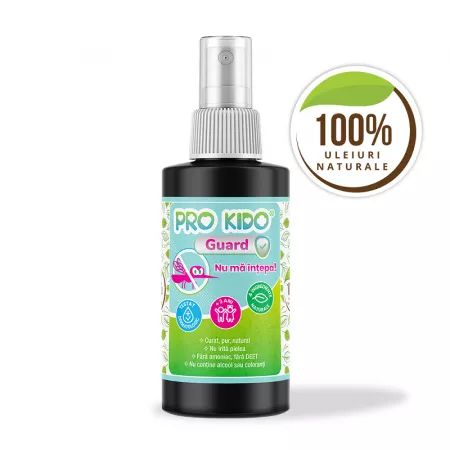 Protectie anti-insecte - Pro Kido Guard spray cu uleiuri esentiale impotriva tantarilor "Nu ma intepa" x 100ml, medik-on.ro
