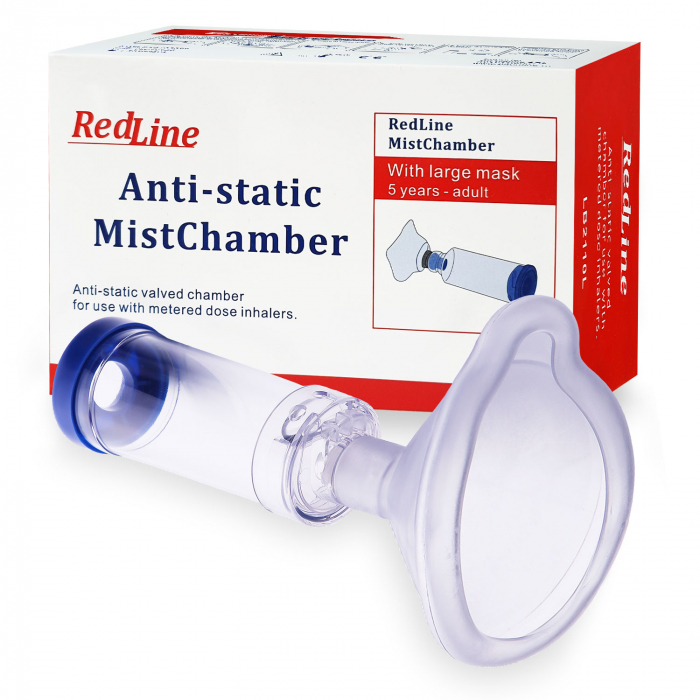 Aparate aerosoli, nebulizatoare si accesorii - RedLine Camera de inhalare cu masca pentru adulti, medik-on.ro