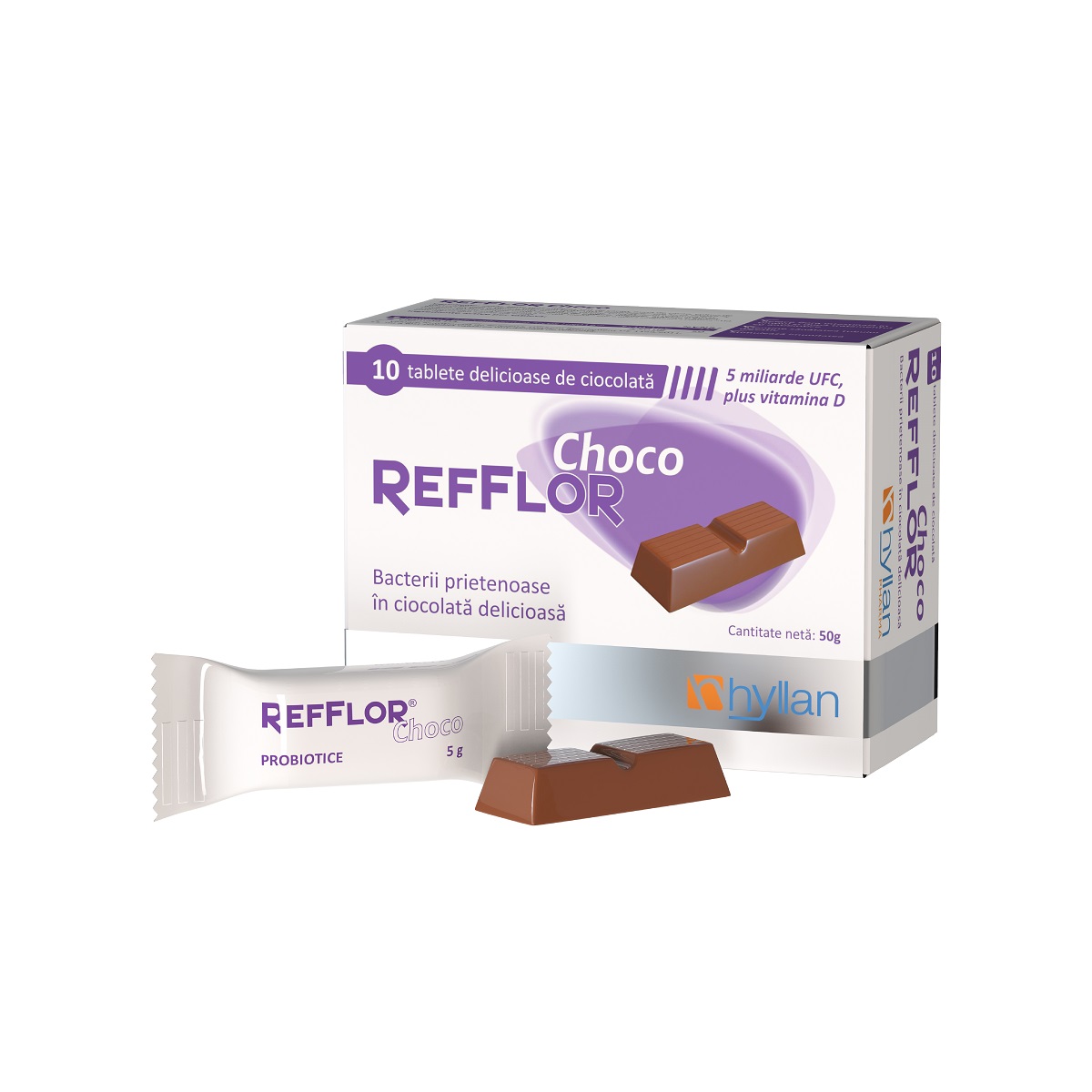 Probiotice si prebiotice - Refflor MultiKids x 15 tablete cu ciocolata, medik-on.ro