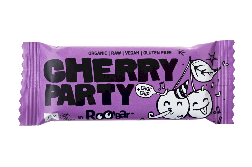 Batoane RAW vegane - Roobar Baton Cherry party bio x 30 grame, medik-on.ro