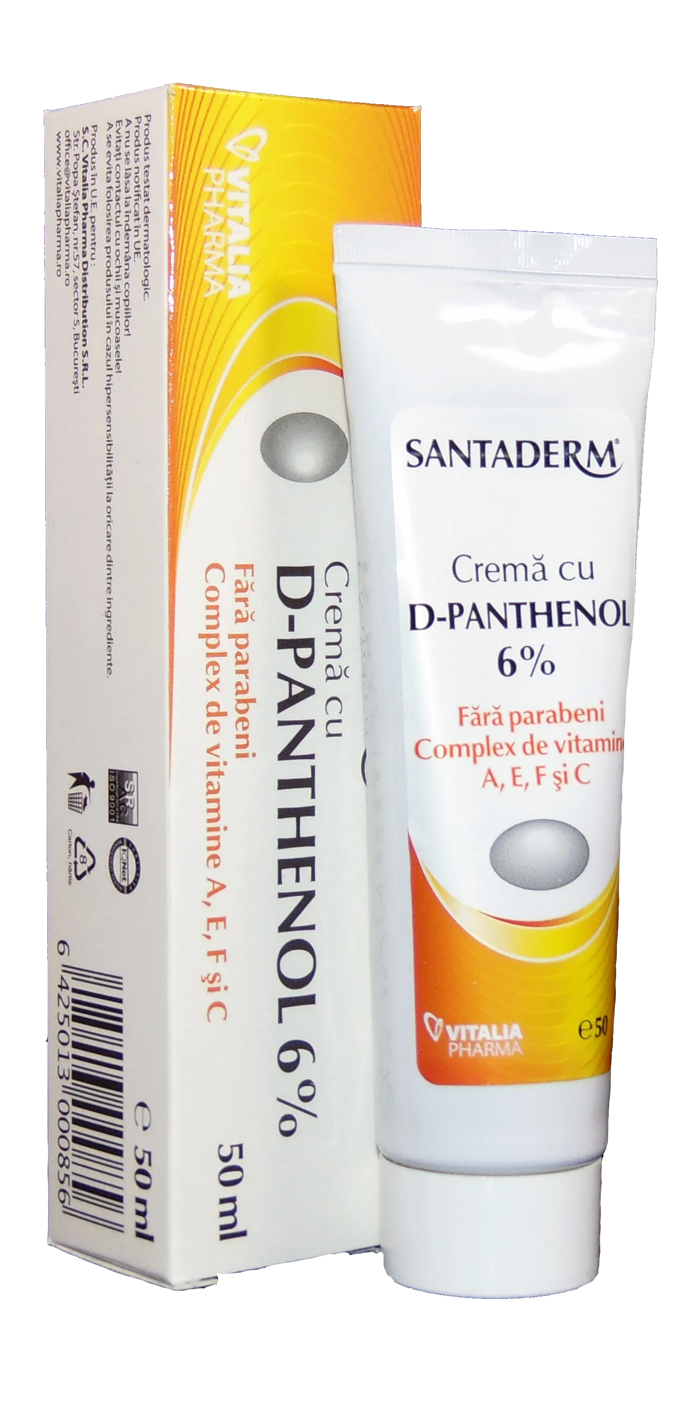 Antiseptice - Santaderm crema cu D-panthenol 6% x 50ml, medik-on.ro