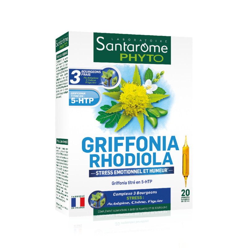 Multivitamine si minerale - Santarome Griffonia Rhodiola x 20 fiole, medik-on.ro