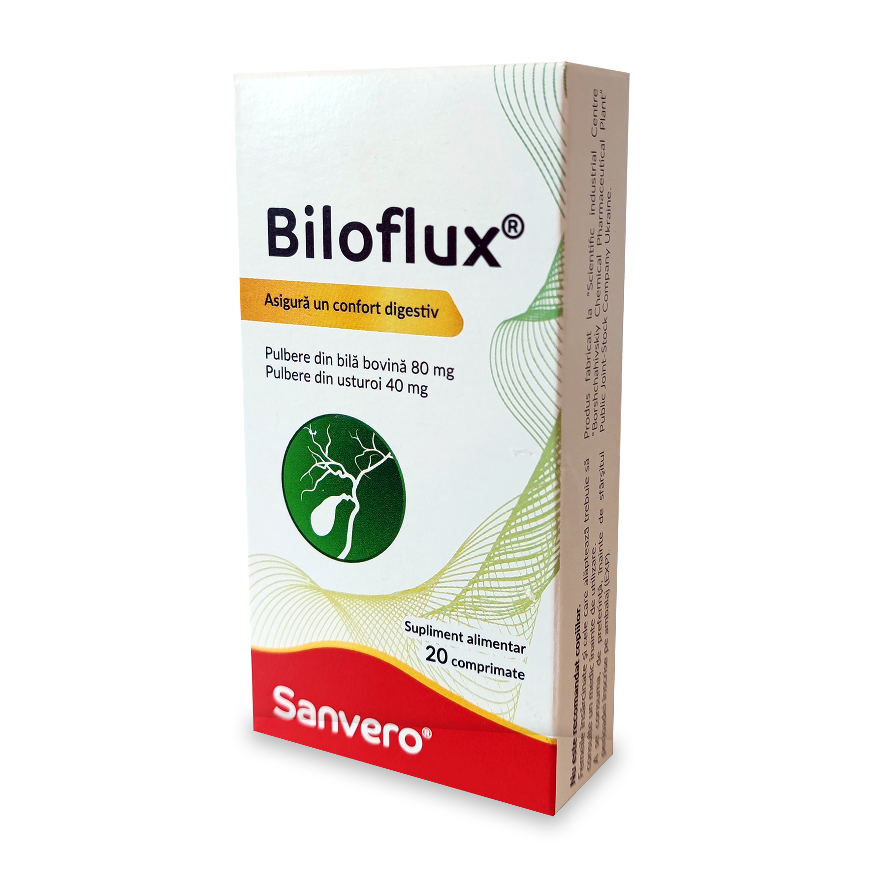 Enzime digestive - Sanvero Biloflux x 20 comprimate, medik-on.ro