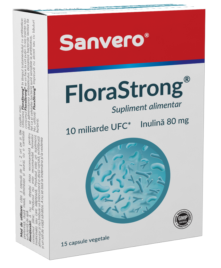 Probiotice si prebiotice - Sanvero FloraStrong x 15 capsule, medik-on.ro