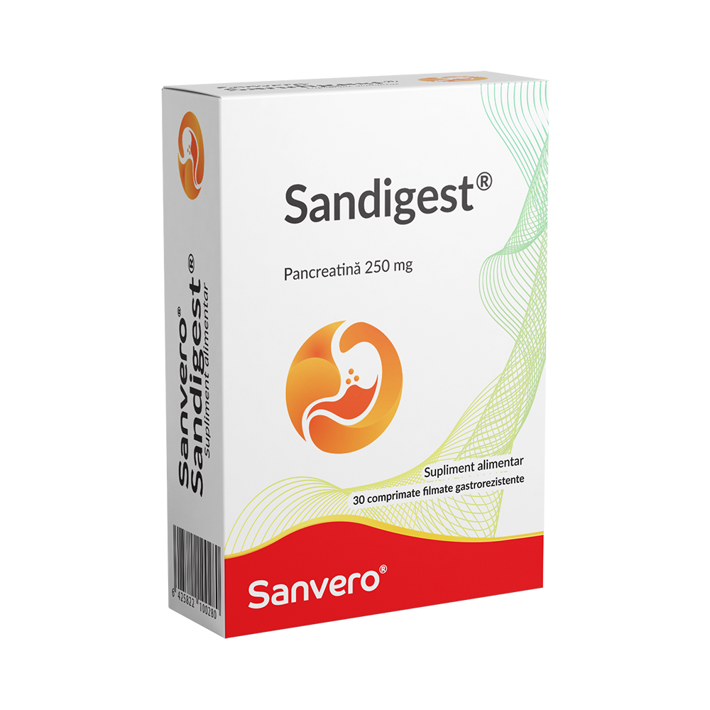 Enzime digestive - Sanvero Sandigest x 30 comprimate, medik-on.ro