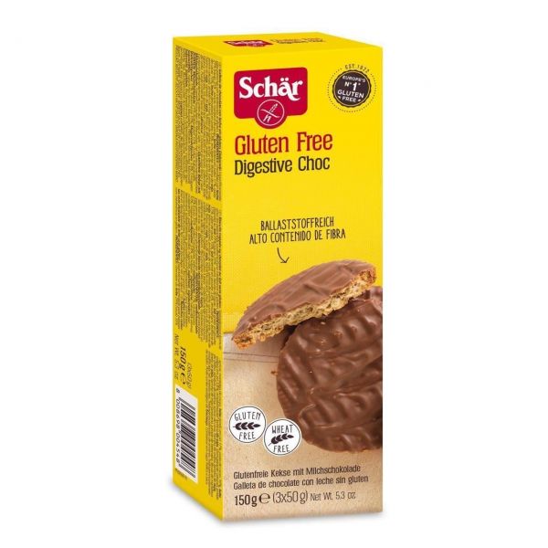 Biscuiti si gustari fara gluten - Schar Biscuiti Digestivi Choc cu ciocolata fara gluten x 150 grame, medik-on.ro