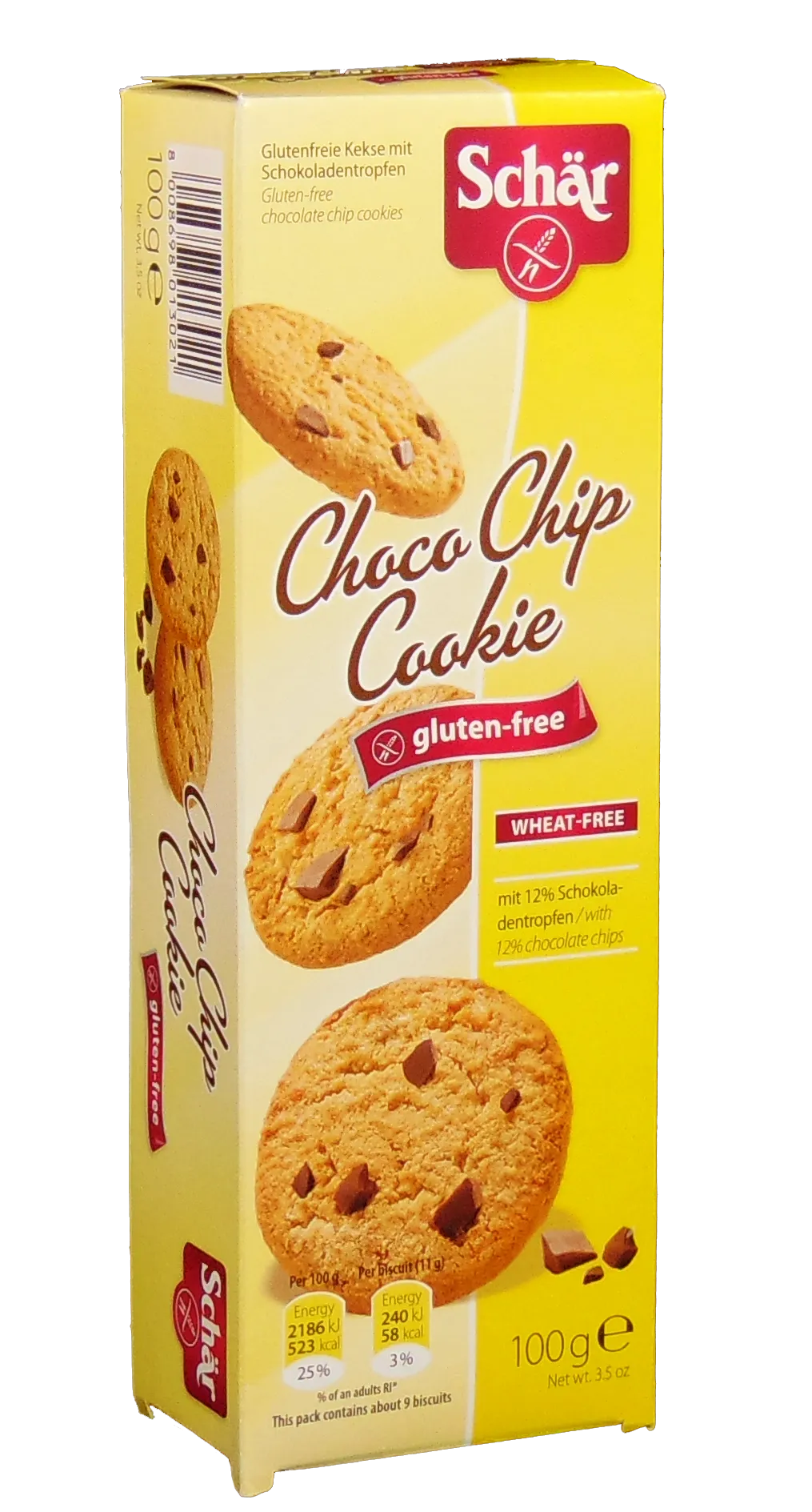 Biscuiti si gustari fara gluten - Schar Biscuiti Choco chip fara gluten x 100 grame, medik-on.ro