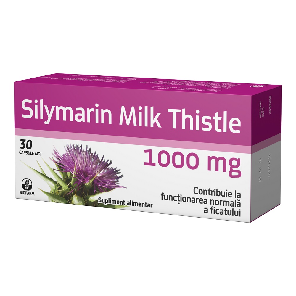 Hepatoprotectoare - Silymarin Milk Thistle 1000mg hepatoprotector x 30 capsule, medik-on.ro