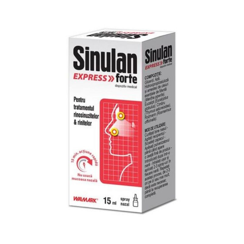 Solutii nazale - Sinulan Express forte spray x 15ml, medik-on.ro
