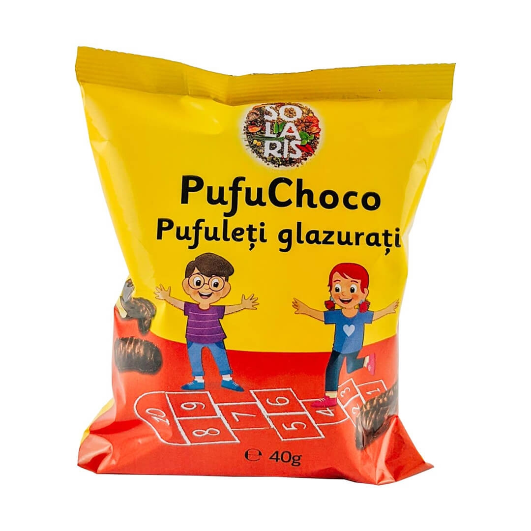 Biscuiti si pufuleti - Solaris Pufuleti glazurati cu ciocolata x 40 grame, medik-on.ro