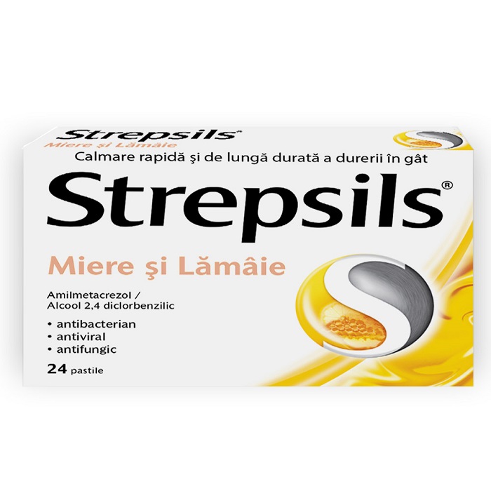 OTC - medicamente fara reteta - Strepsils miere si lamaie x 24 comprimate de supt, medik-on.ro