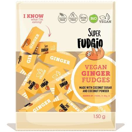 Dulciuri sanatoase - Super Fudgio Caramele Eco cu aroma de ghimbir x 150 grame, medik-on.ro