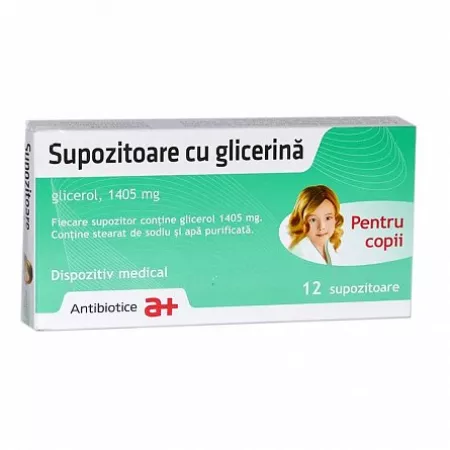 Constipatie - Supozitoare cu glicerina pentru copii 1405mg x 12 bucati, medik-on.ro