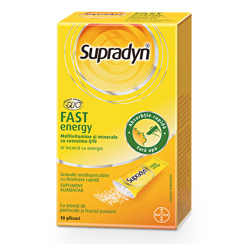 Multivitamine si minerale - Supradyn Fast energy x 10 plicuri, medik-on.ro