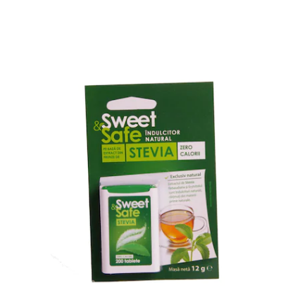 Indulcitori - Sweet & safe indulcitor natural de stevie x 200 tablete, medik-on.ro