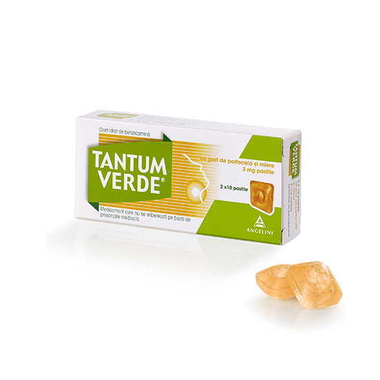 OTC - medicamente fara reteta - Tantum verde portocale+miere 3mg x 20 pastile de supt, medik-on.ro