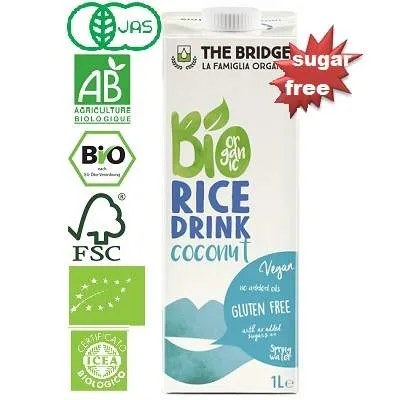 Bauturi vegetale BIO - The Bridge lapte bio din orez cu nuca de cocos x 1 litru, medik-on.ro