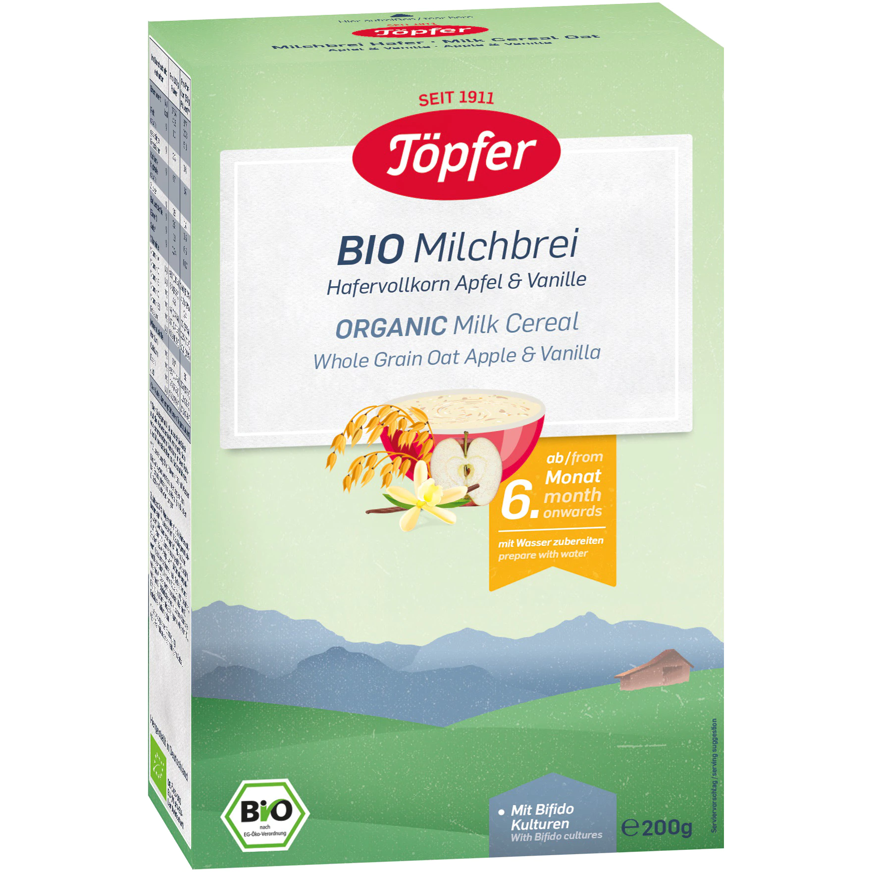 Cereale - Topfer cereale cu ovaz, lapte, mar si vanilie x 200 grame, medik-on.ro