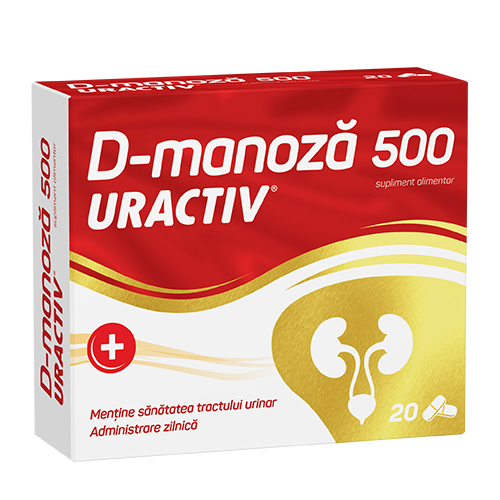 Dezinfectante urinare - Uractiv D-Manoza 500mg x 20 capsule, medik-on.ro