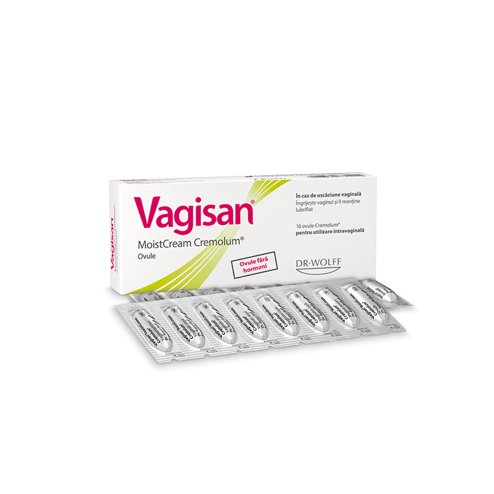 Antimicotice si probiotice locale (zona genitala) - Vagisan moistcream cremolum x 16 ovule, medik-on.ro