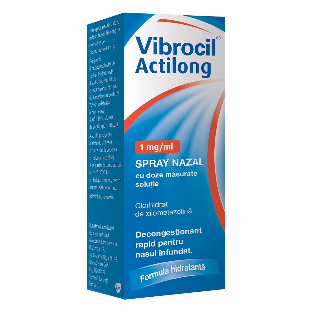 OTC - medicamente fara reteta - Vibrocil Actilong spray nazal x 10ml, medik-on.ro