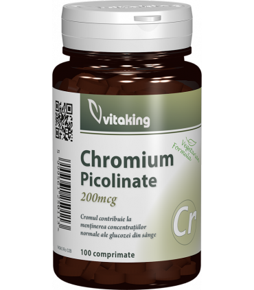 Multivitamine si minerale - Vitaking Crom Picolinat x 100 comprimate, medik-on.ro
