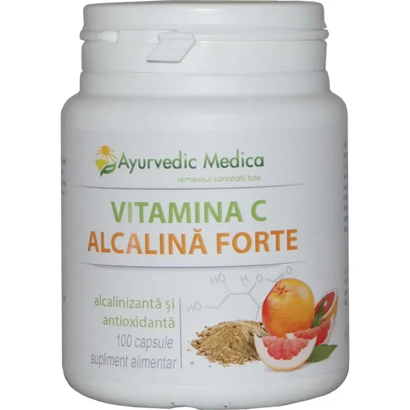 Multivitamine si minerale - Vitamina C Alcalina Forte x 100 capsule, medik-on.ro
