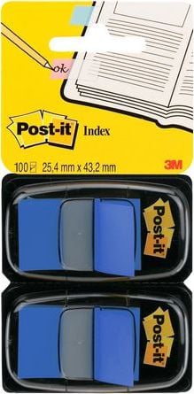 . Marcaje de indexare POST-it® (680-B2EU), PP, 25x43mm, 2x50 carti albastre - 051141920603