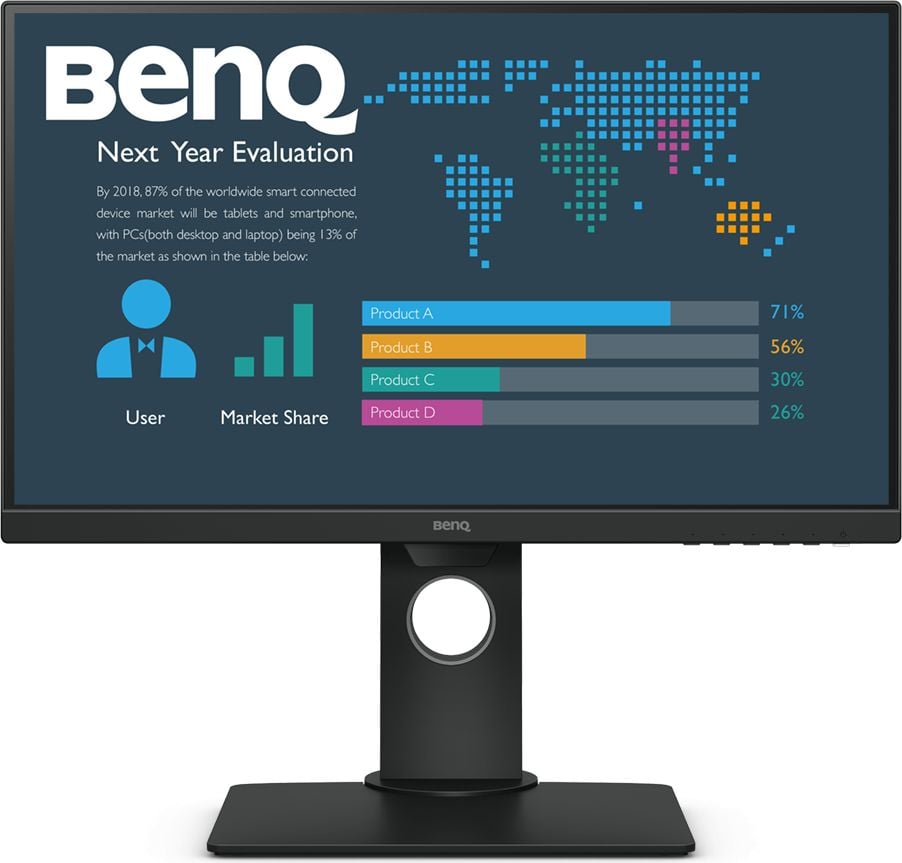 Monitor BenQ BL2480T, 9H.LHFLA.TBE, 23,8 `, FullHD, HDMI x1, D-Sub x1, DisplayPort x1, Clasa E, Negru