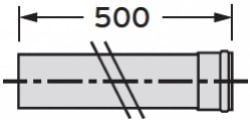 0,5m țeavă de extensie DN80 303252